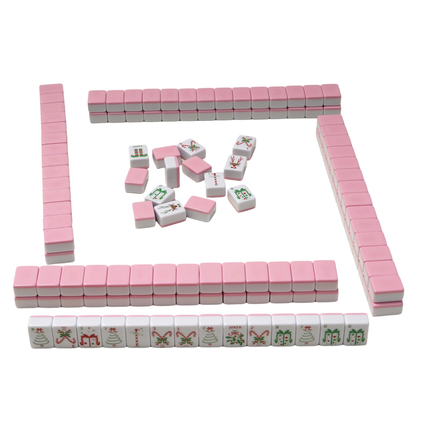Christmas‑themed Melamine American Mahjong Set