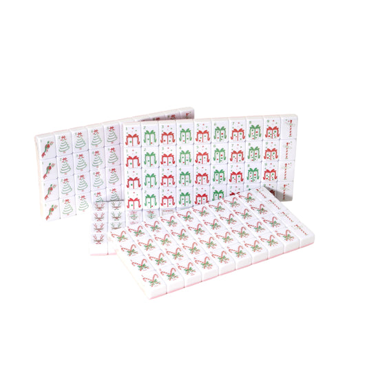 Christmas‑themed Melamine American Mahjong Set