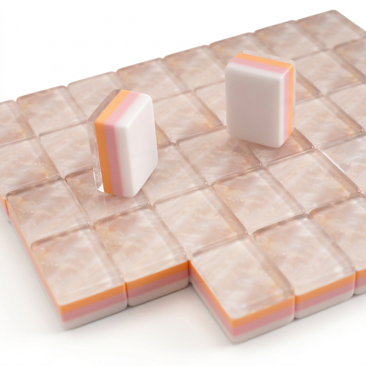 Four-Layer Mahjong Tiles with Marble Pattern