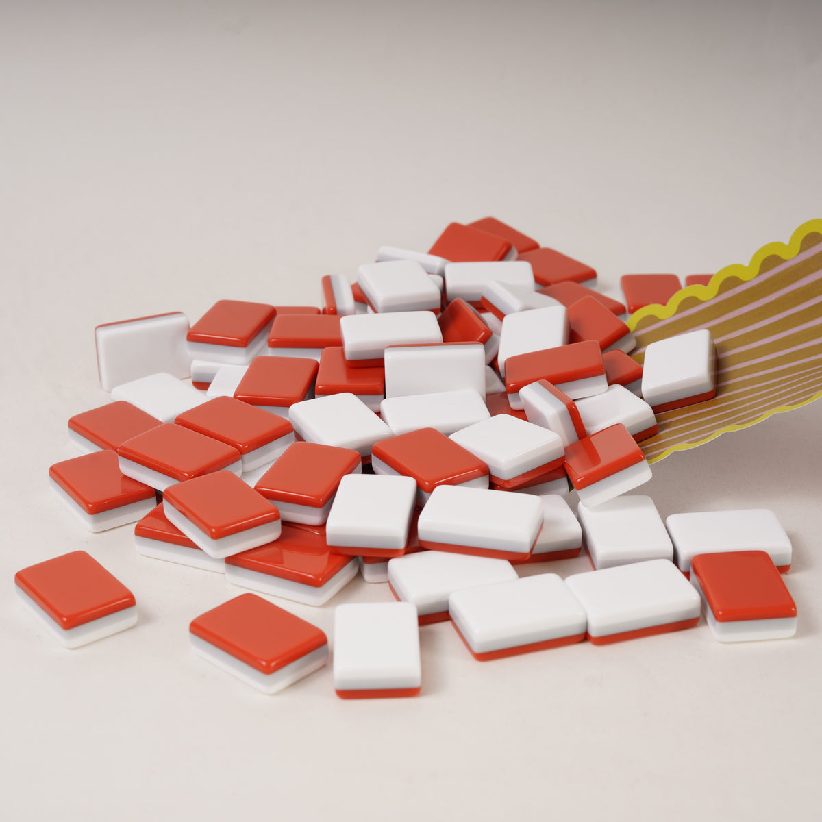 Red & Grey Three-Layer Acrylic Blank Mahjong Tiles