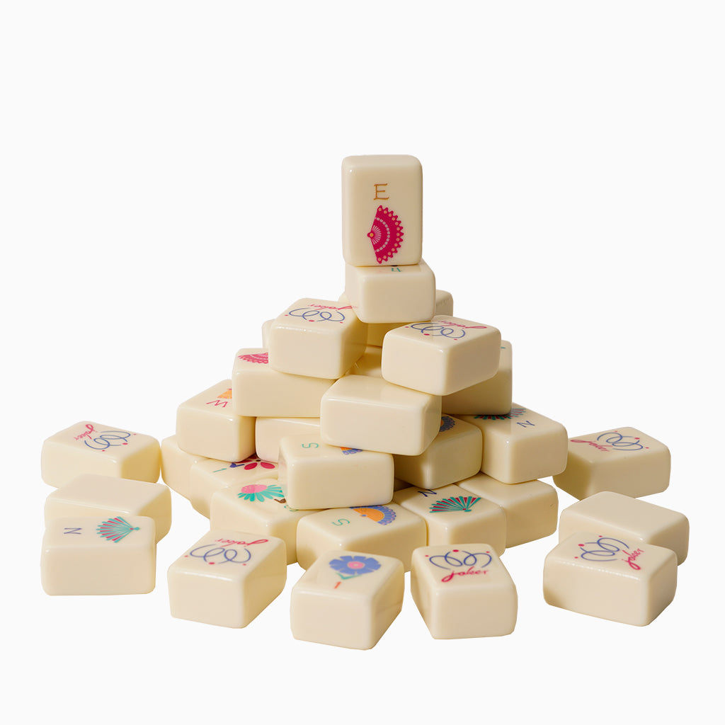 Ivory-Colored Melamine Mahjong Tiles
