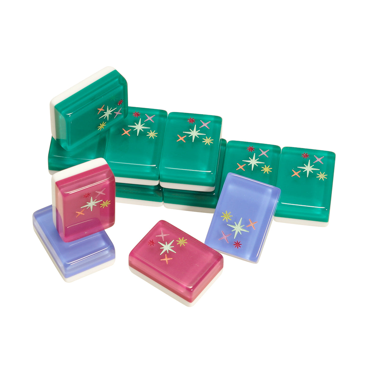 Three-Layer Green Acrylic American Mahjong Tiles