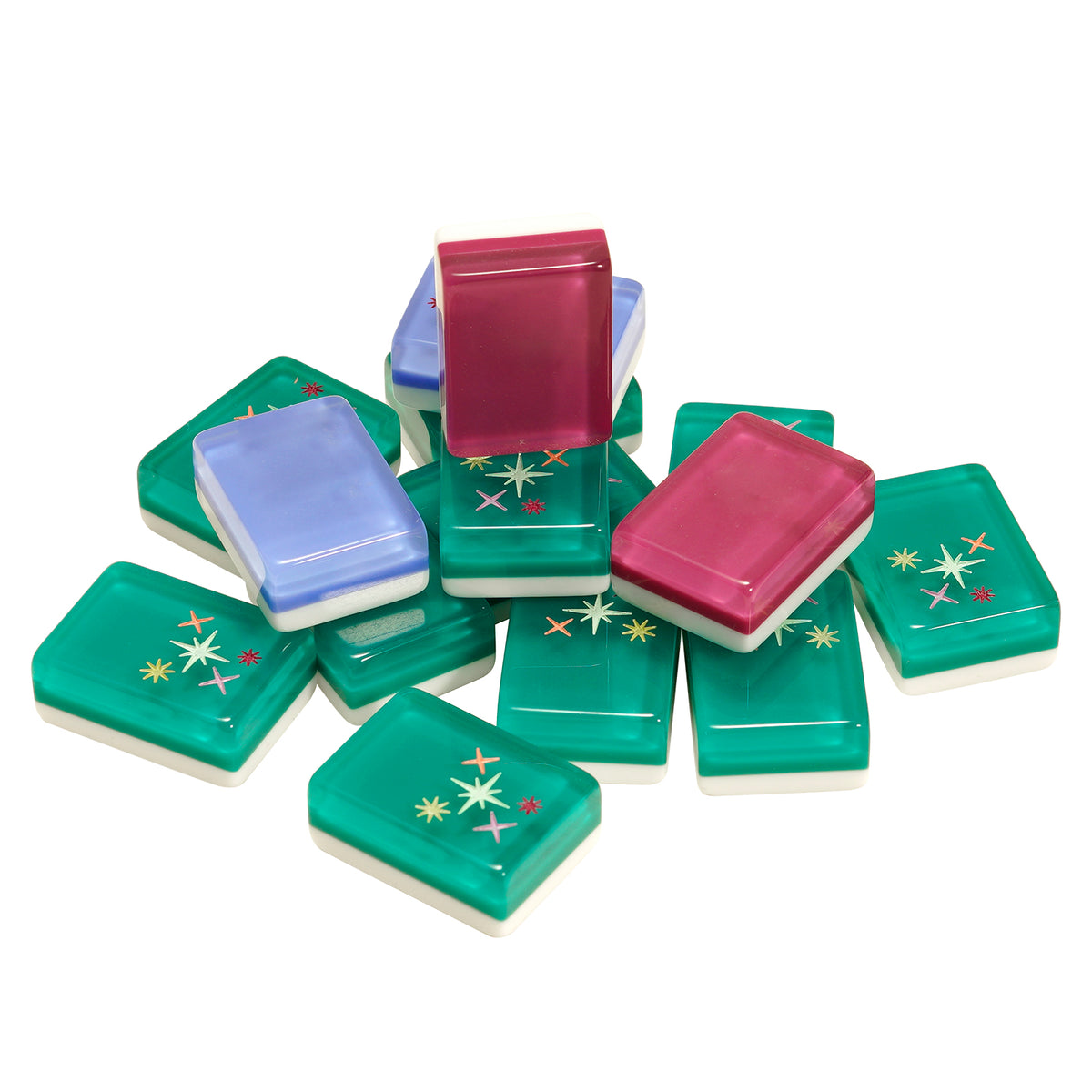 Three-Layer Green Acrylic American Mahjong Tiles
