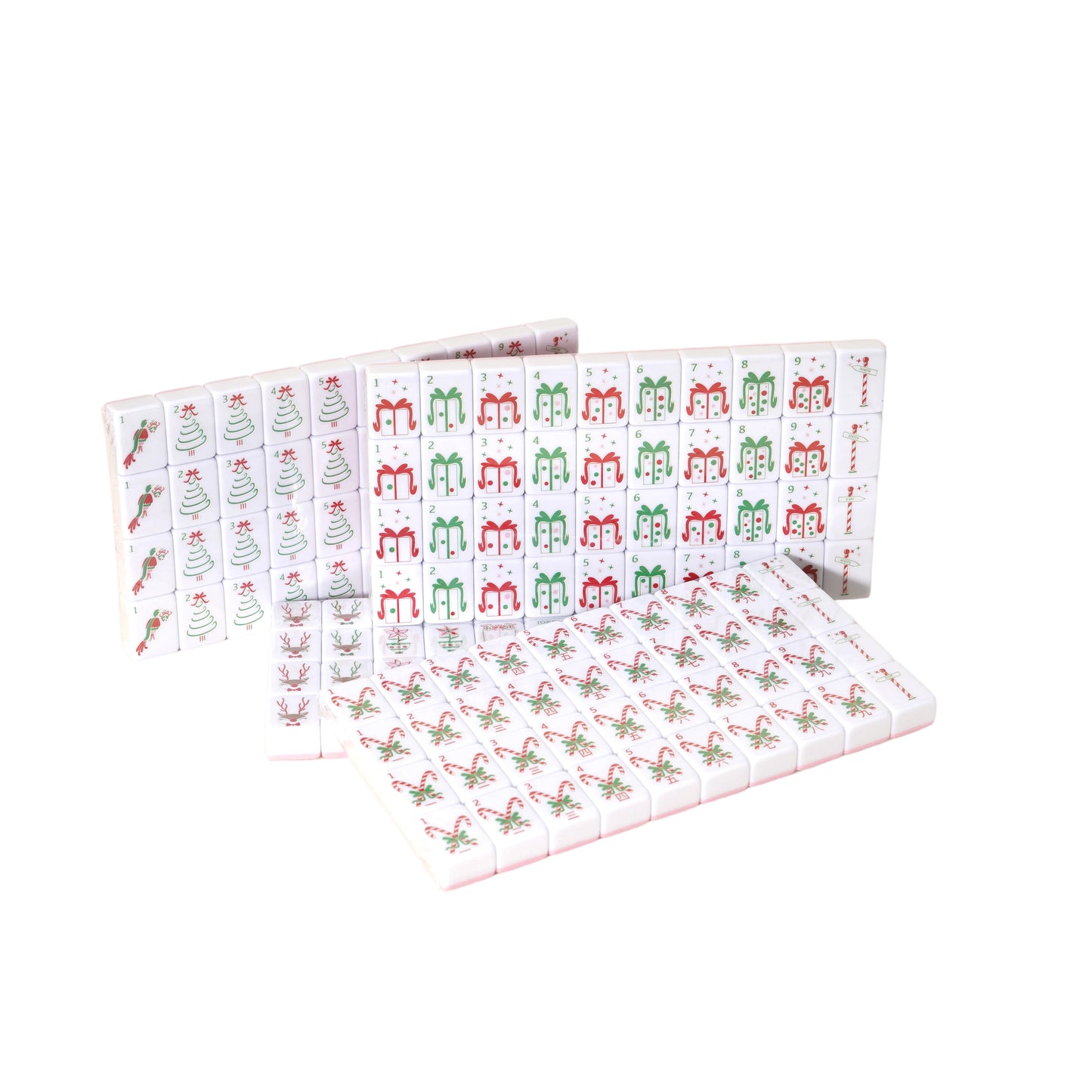 Christmas‑themed Melamine American Mahjong Set