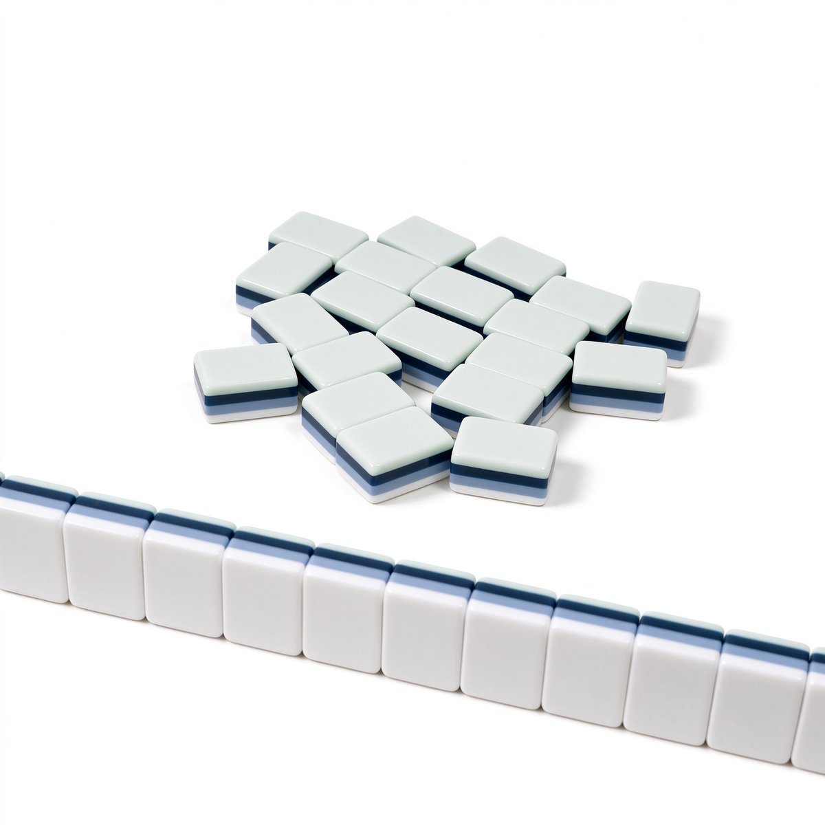 Light Green Four-Layer Acrylic Blank Mahjong Tiles