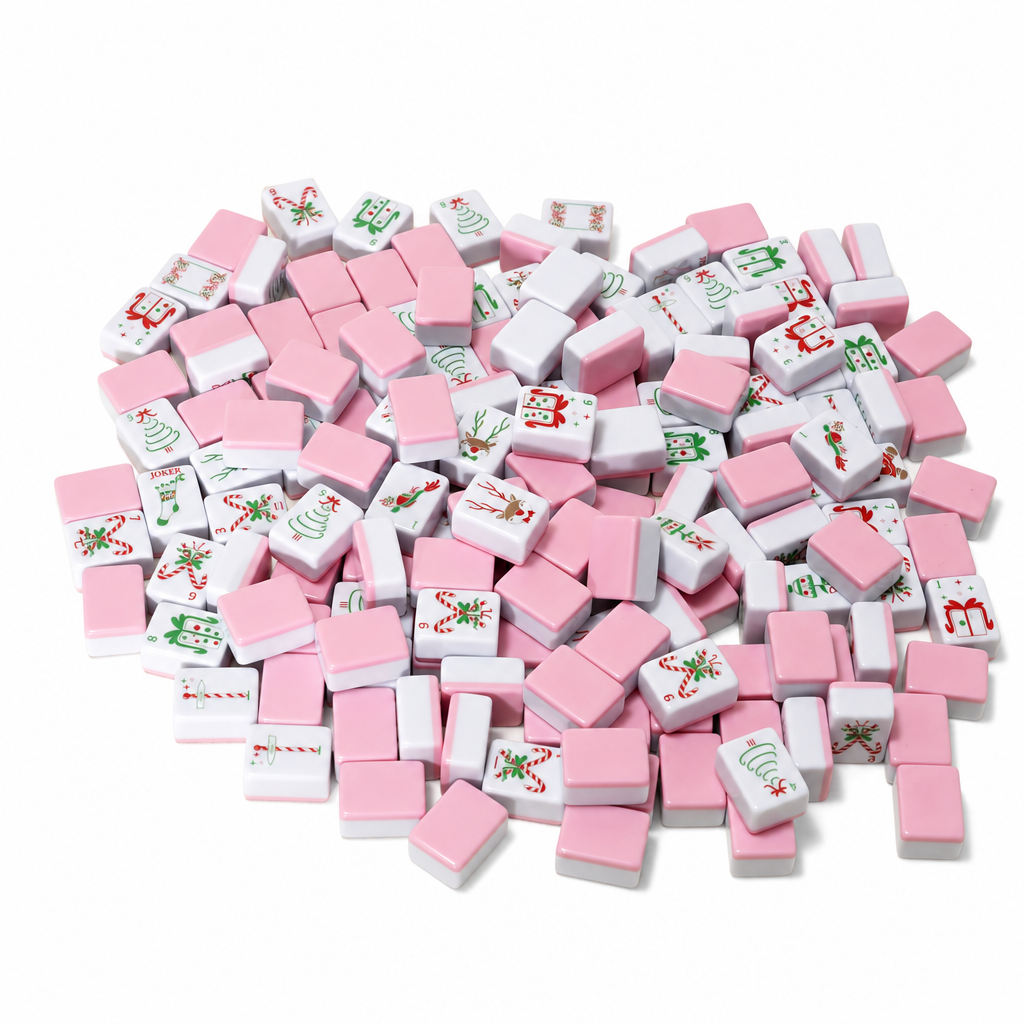 Christmas‑themed Melamine American Mahjong Set