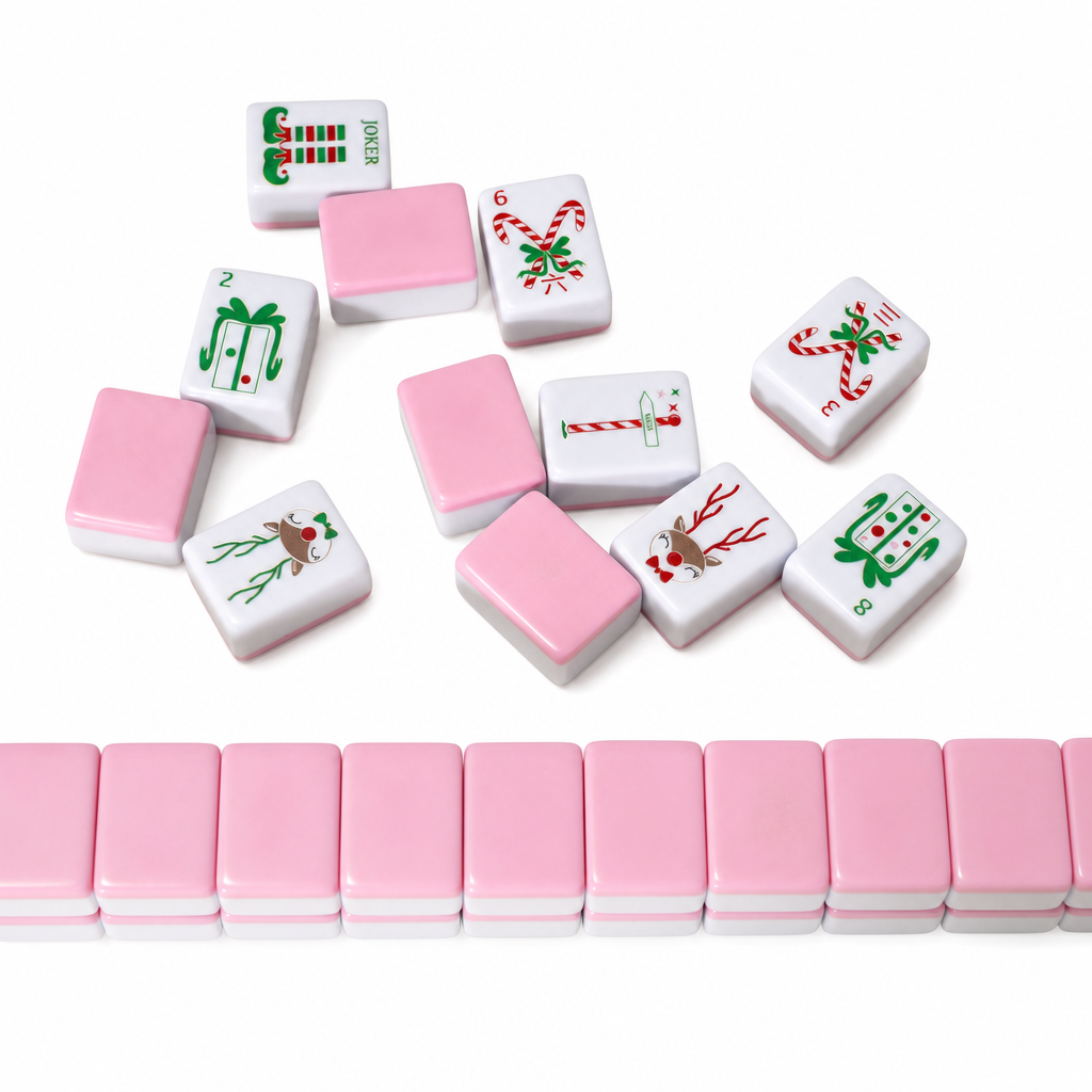 Christmas‑themed Melamine American Mahjong Set