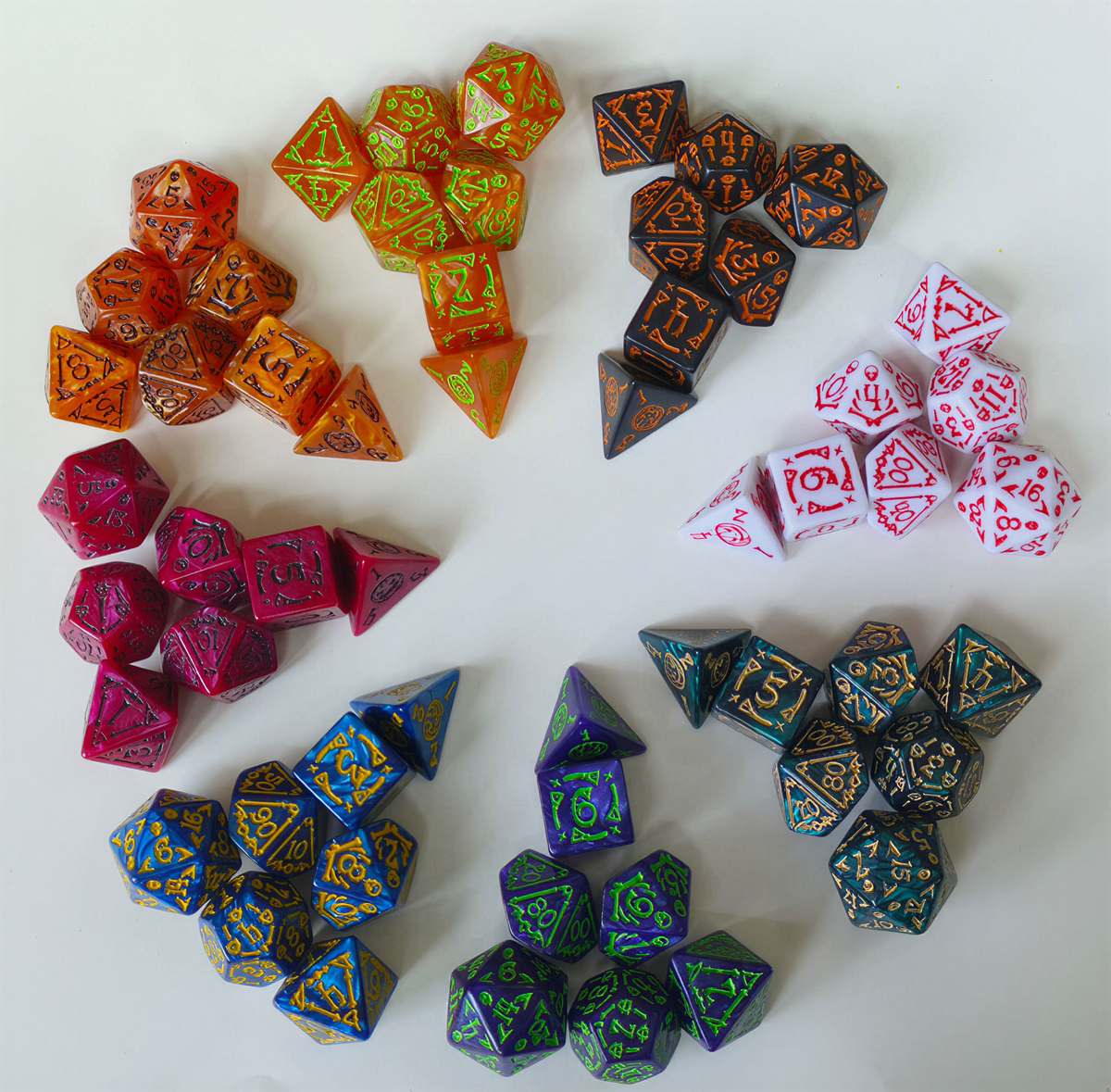 Halloween-Themed Polyhedral Dice Set