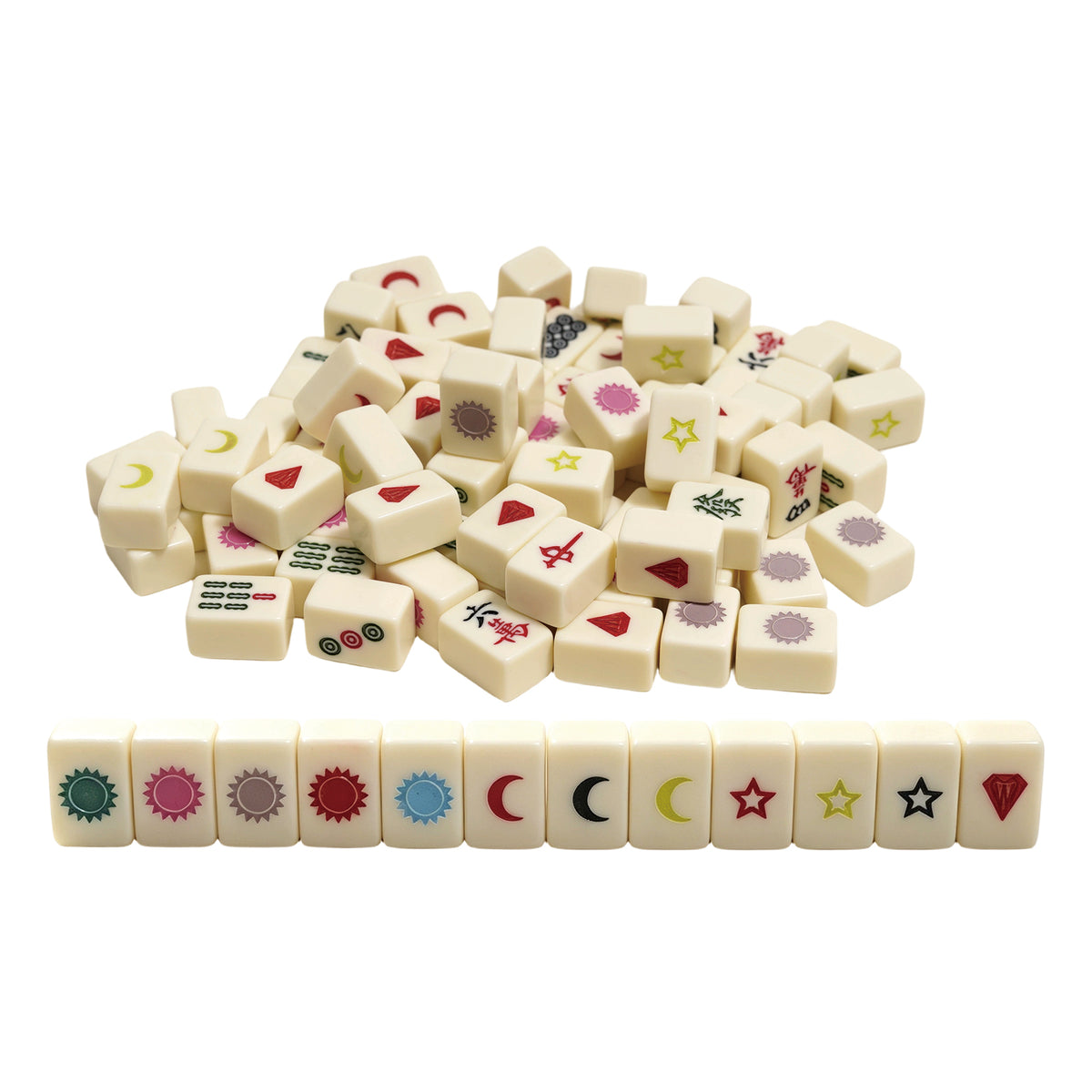 Ivory-Colored Mini Melamine Mahjong Tiles