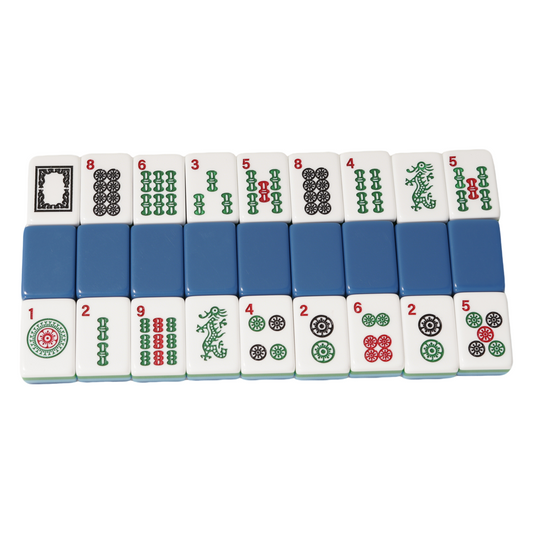 Blue-Green Four-Layer Mahjong Tiles