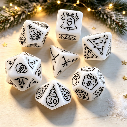 Christmas-Themed Polyhedral Dice Set