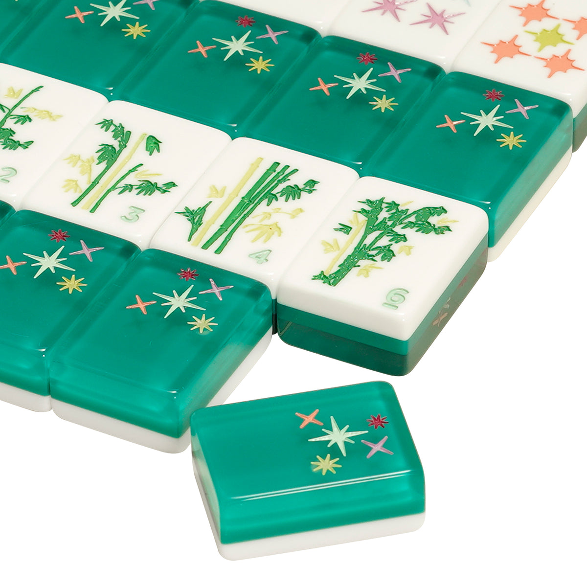 Three-Layer Green Acrylic American Mahjong Tiles