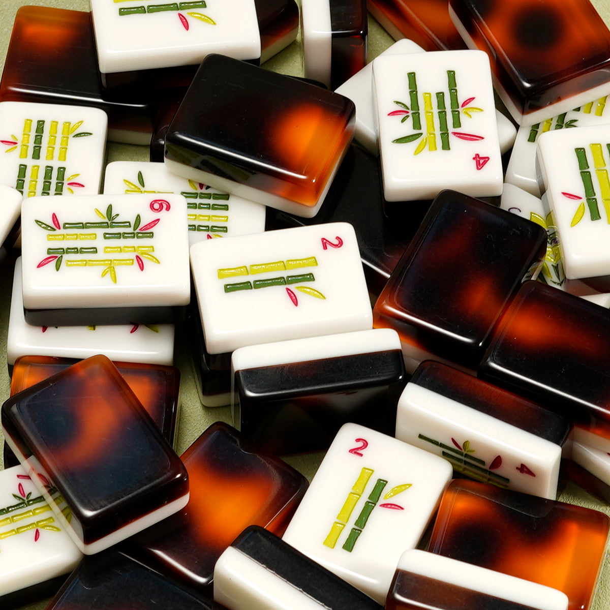 Tortoiseshell Two-Layer Acrylic American Mahjong Tiles