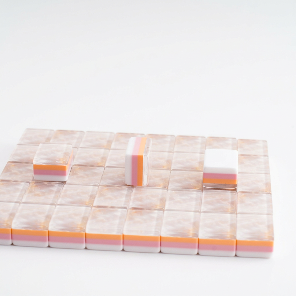 Four-Layer Mahjong Tiles with Marble Pattern