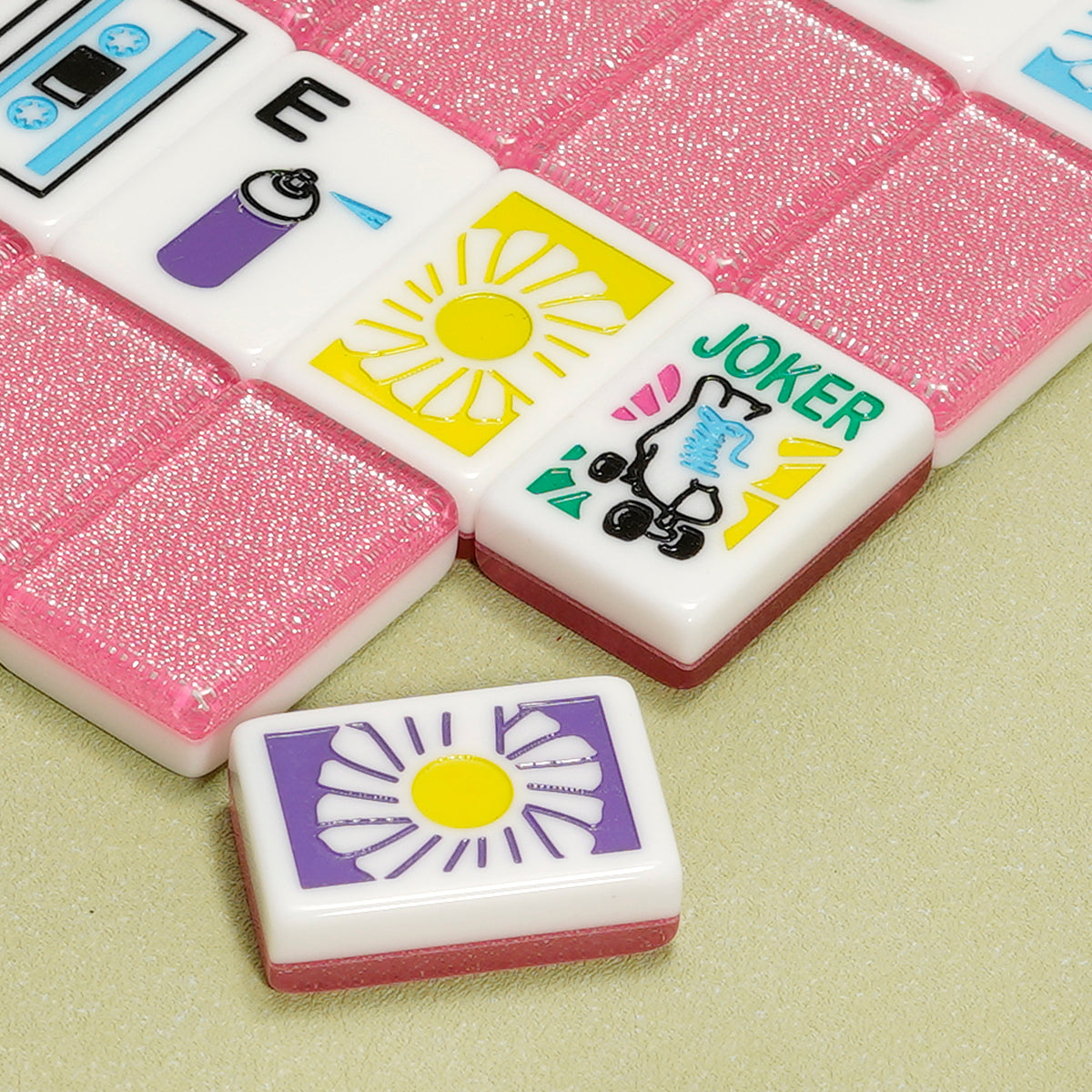 Pink Sparkle American Mahjong Tiles