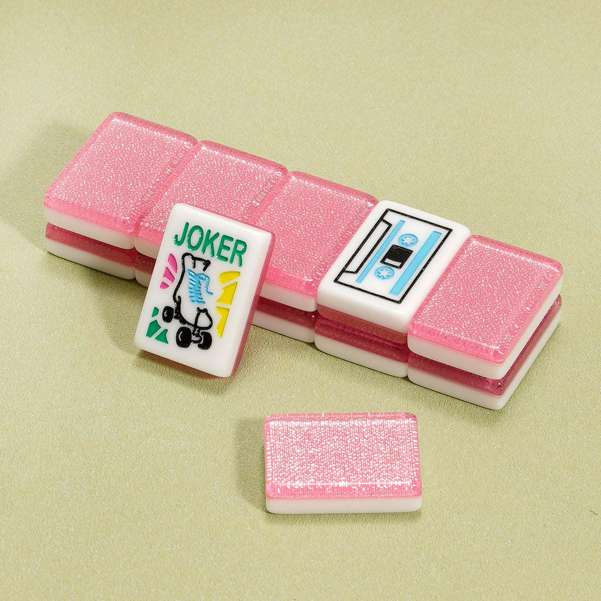 Pink Sparkle American Mahjong Tiles