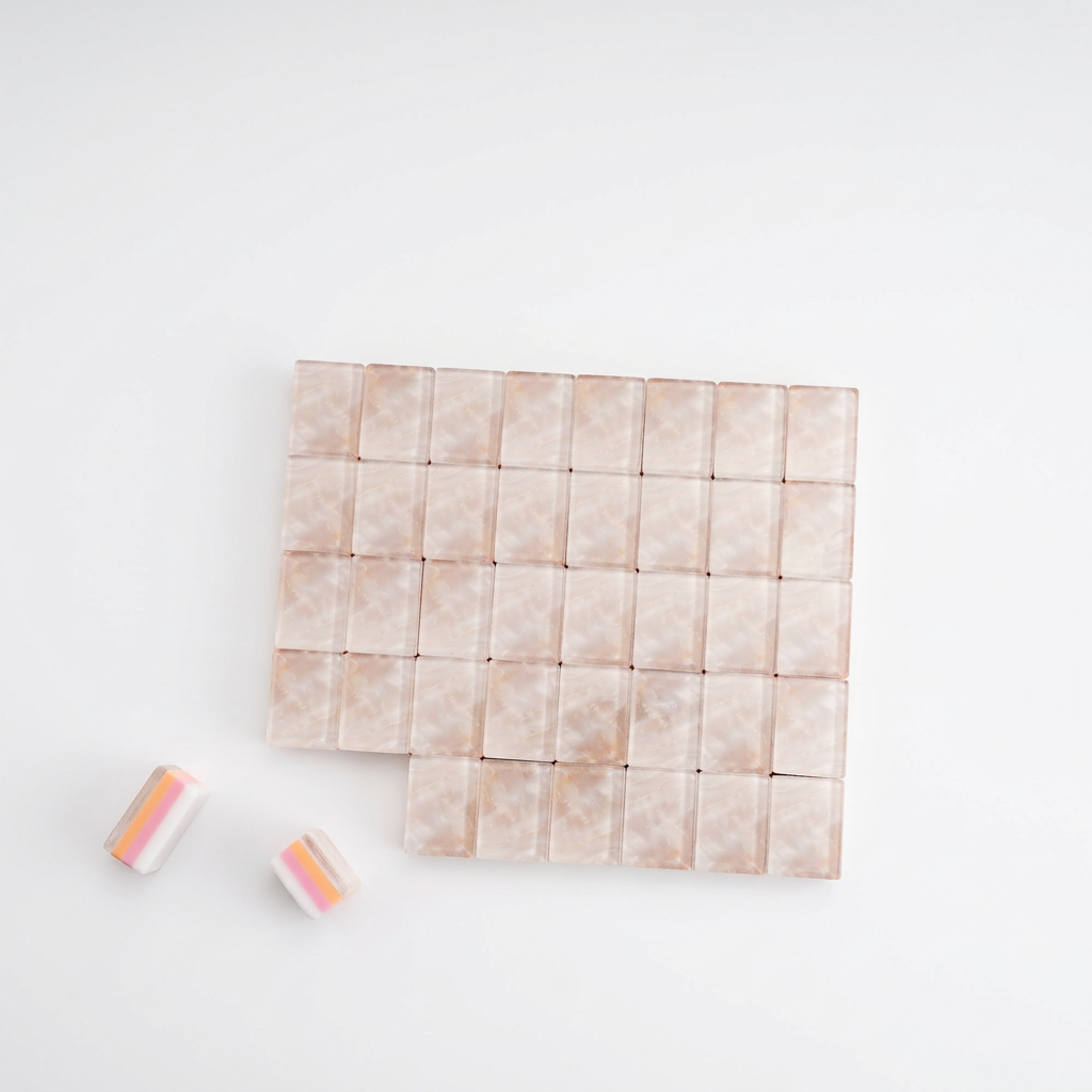 Four-Layer Mahjong Tiles with Marble Pattern