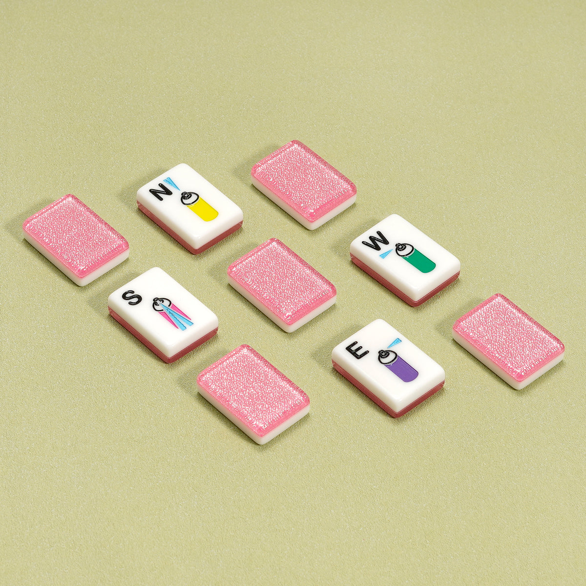 Pink Sparkle American Mahjong Tiles