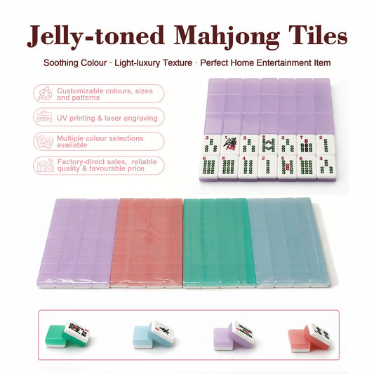 Jelly-Colored Acrylic American Mahjong Tiles in Stock