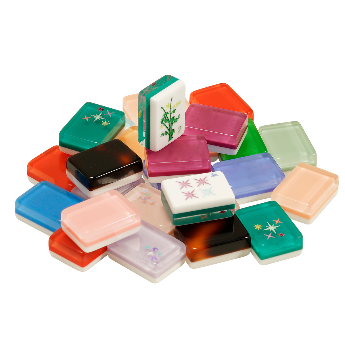 Three-Layer Green Acrylic American Mahjong Tiles