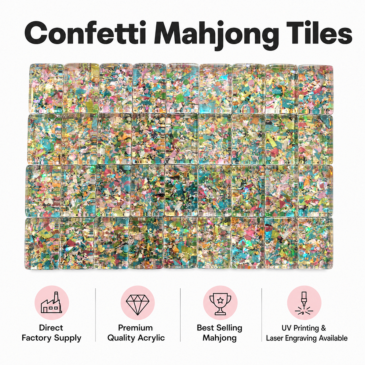 Confetti Mahjong Tiles