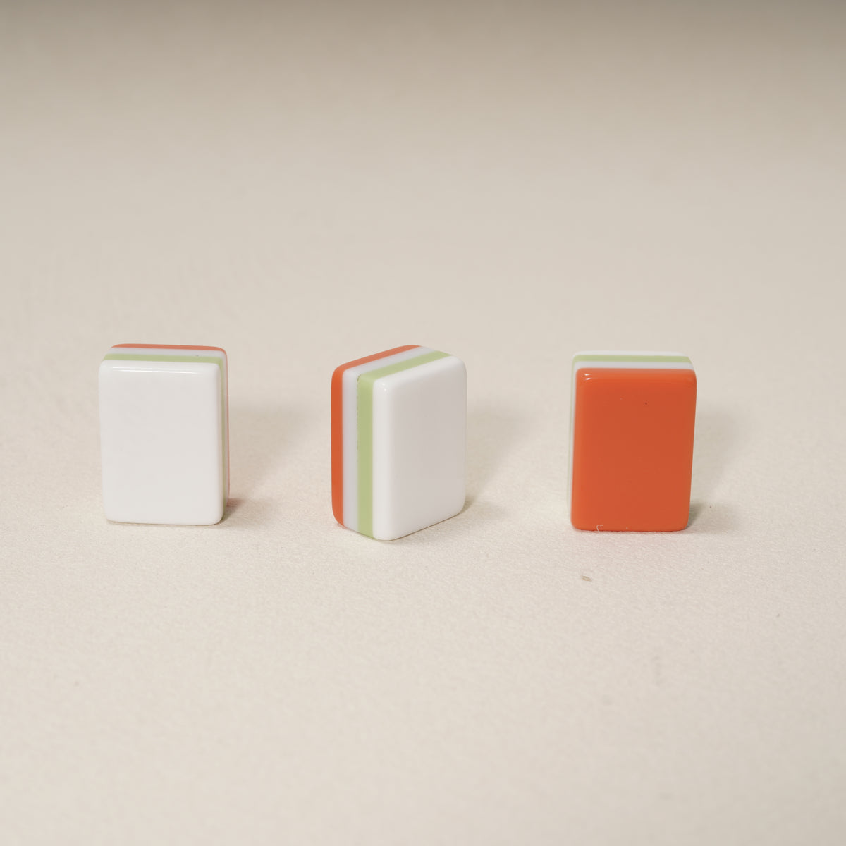 Orange & Green Four-Layer Acrylic Blank Mahjong Tiles