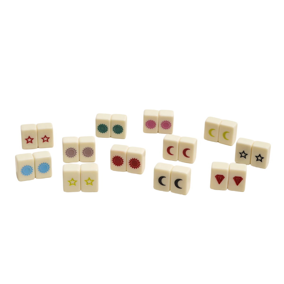 Ivory-Colored Mini Melamine Mahjong Tiles