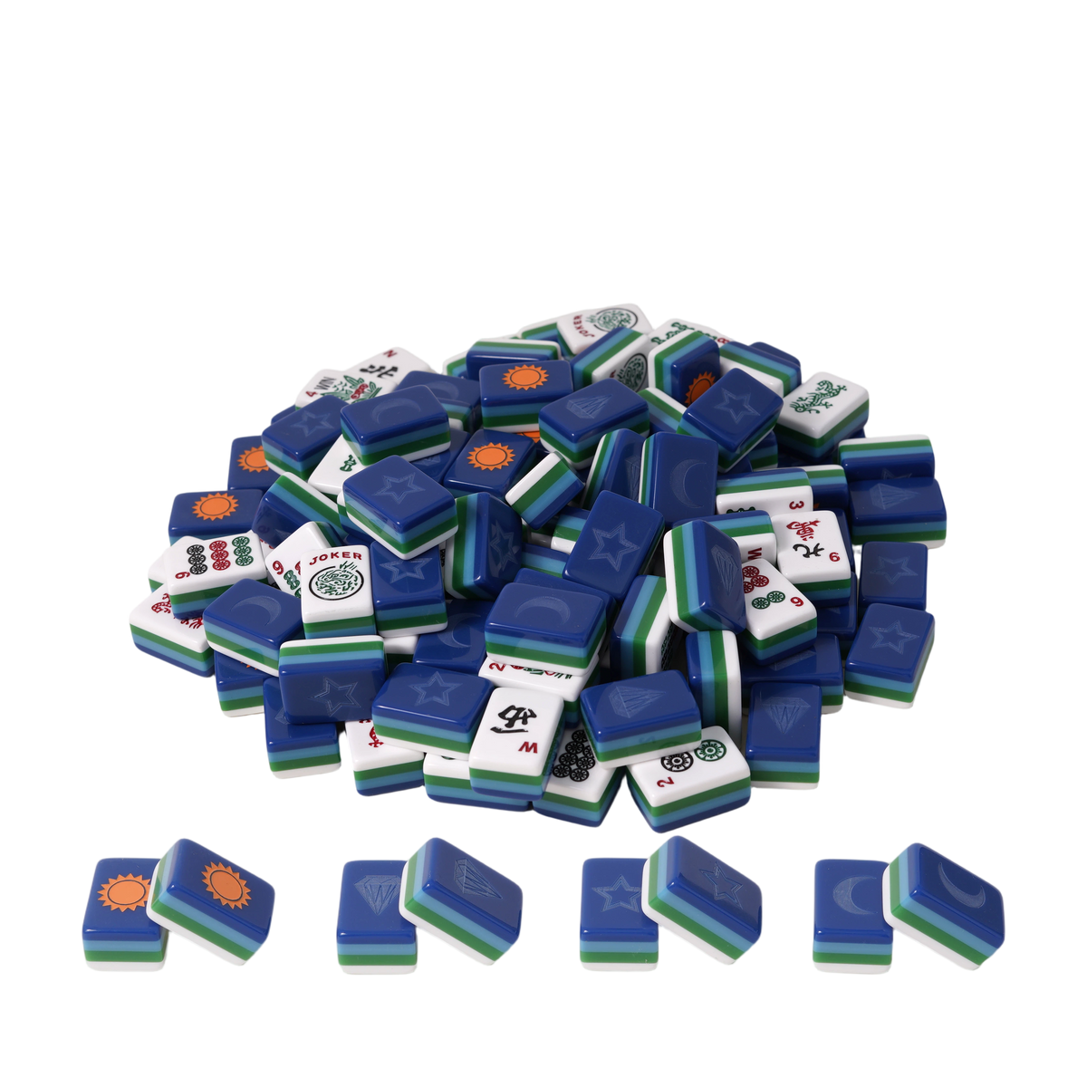 Blue Four-Layer Acrylic American Mahjong Tiles