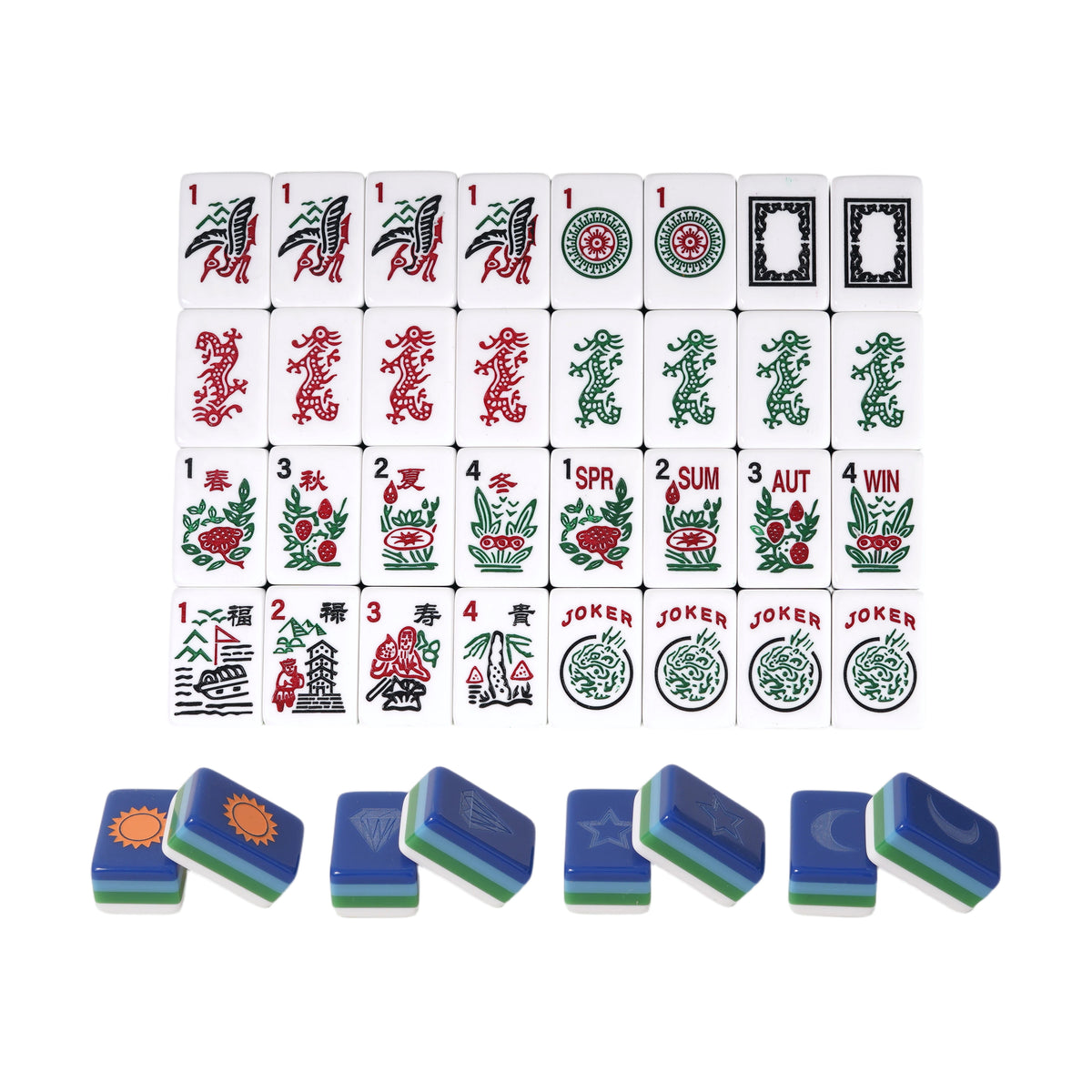 Blue Four-Layer Acrylic American Mahjong Tiles