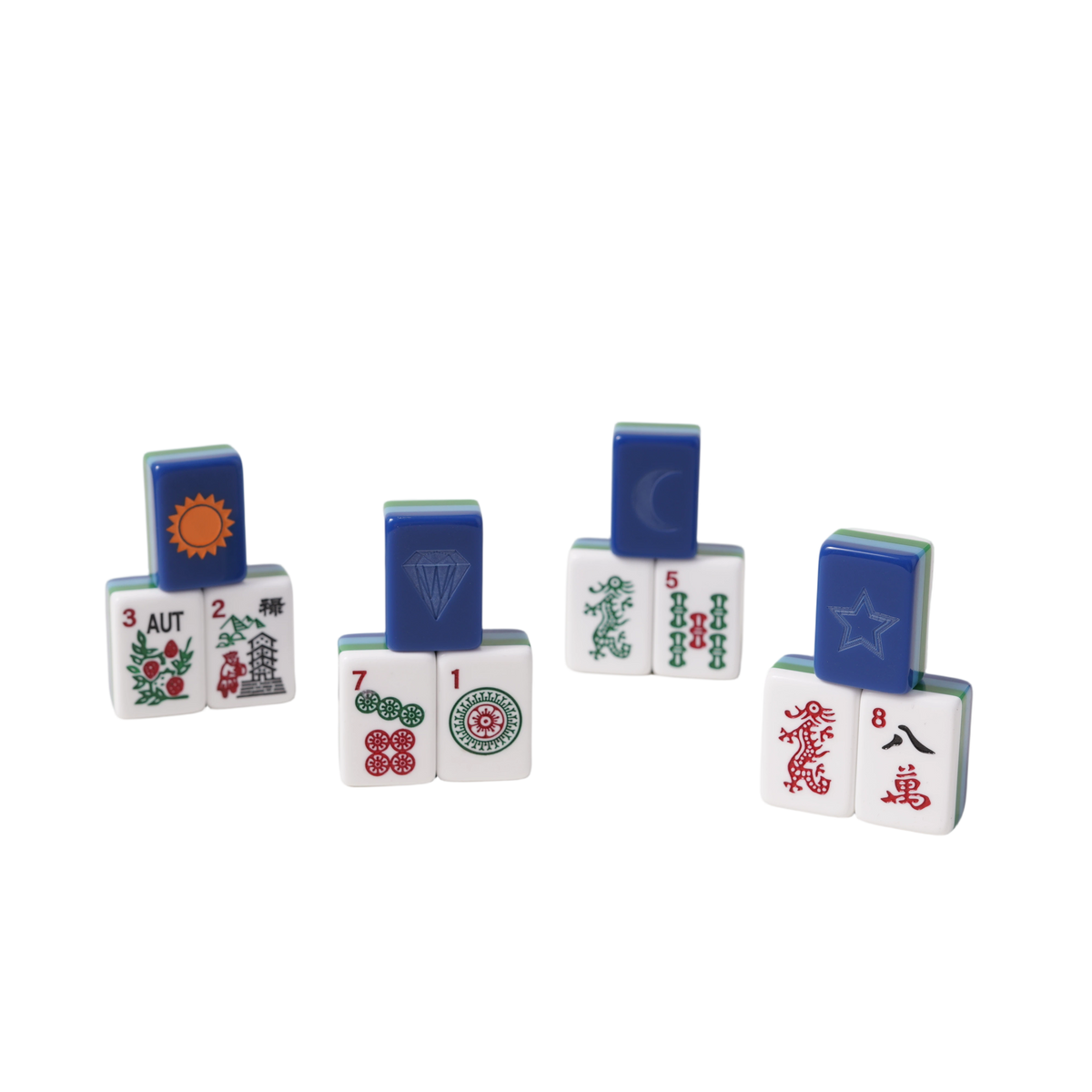 Blue Four-Layer Acrylic American Mahjong Tiles