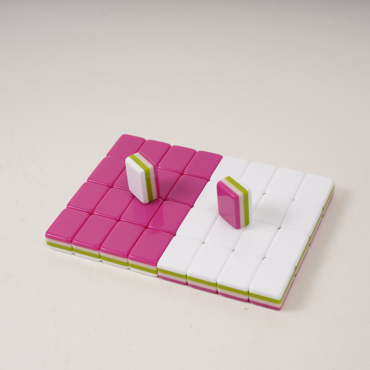 Rose Red Four-Layer Acrylic Blank Mahjong Tiles