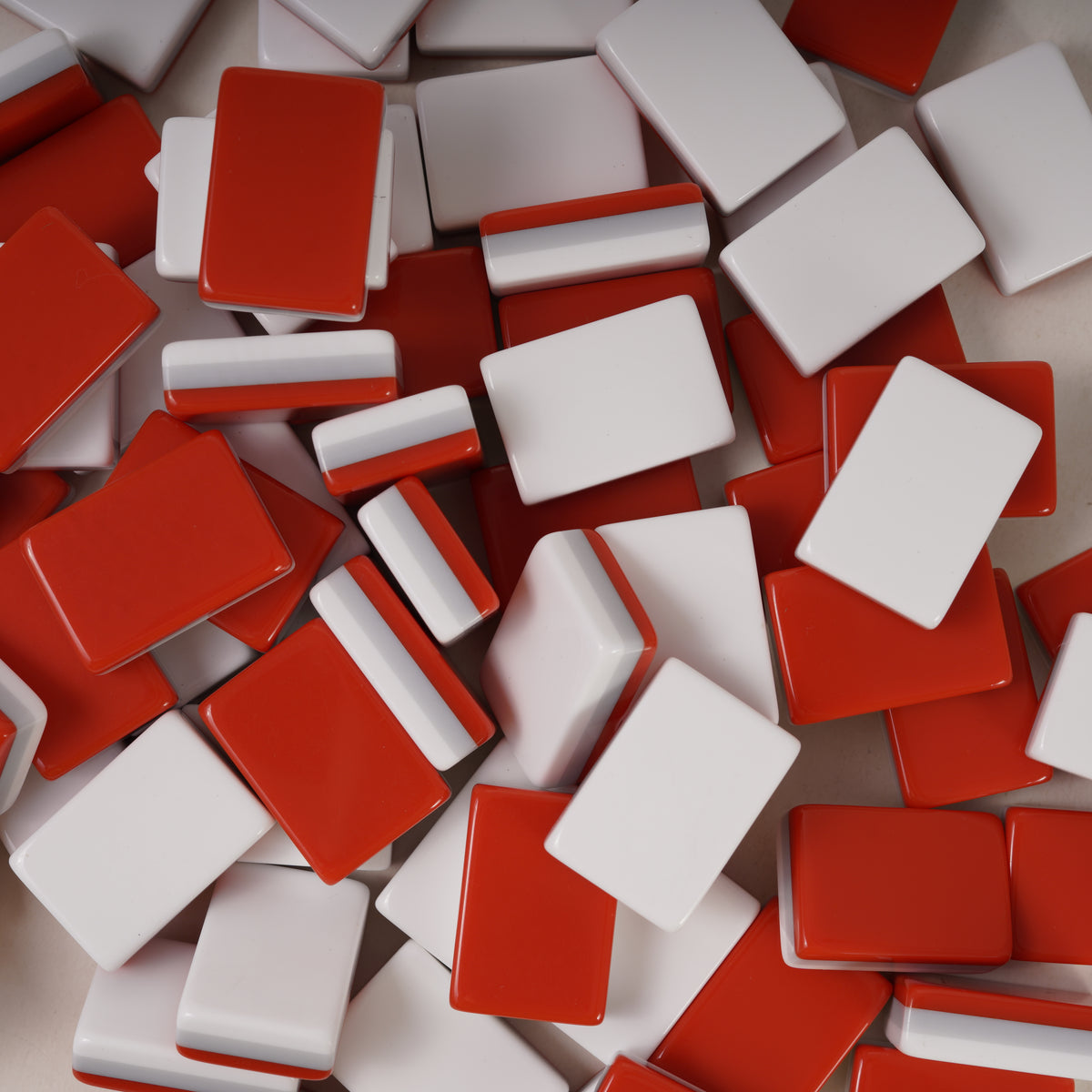 Red & Grey Three-Layer Acrylic Blank Mahjong Tiles