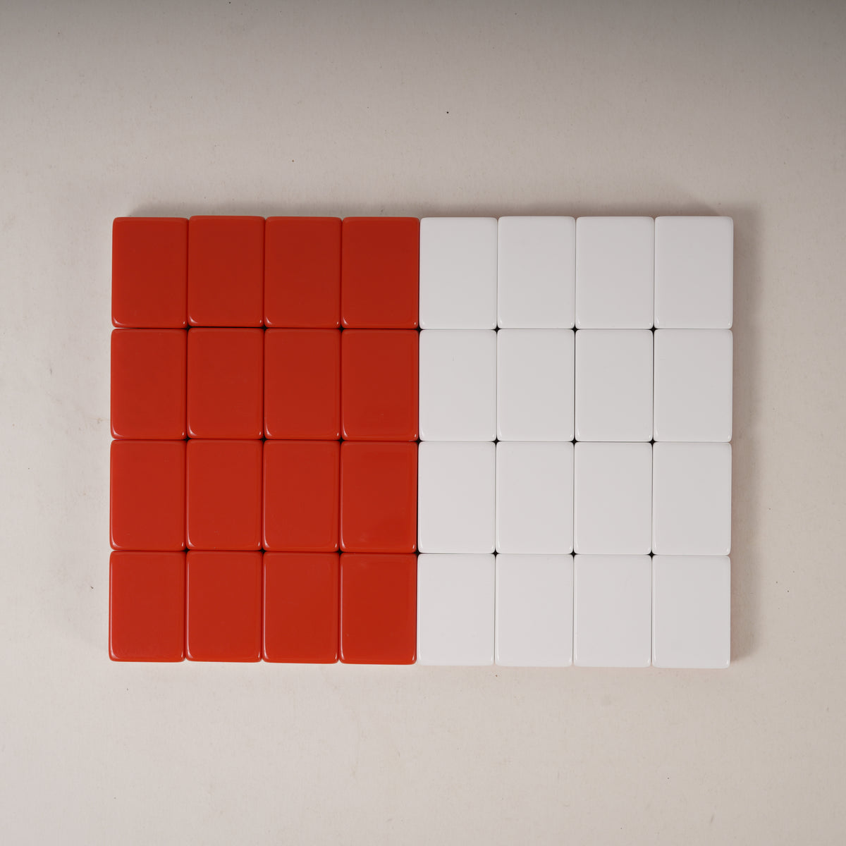 Red & Grey Three-Layer Acrylic Blank Mahjong Tiles