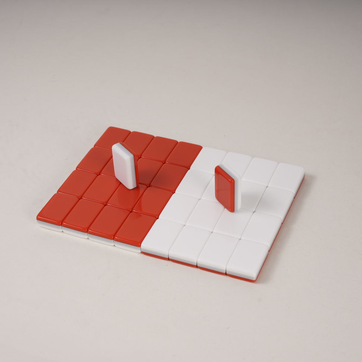 Red & Grey Three-Layer Acrylic Blank Mahjong Tiles