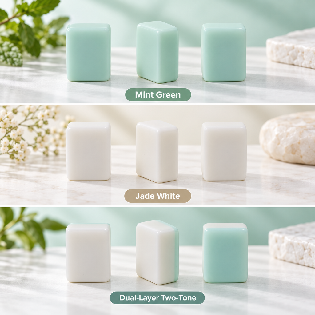 Jade-Color Melamine Mahjong Tiles