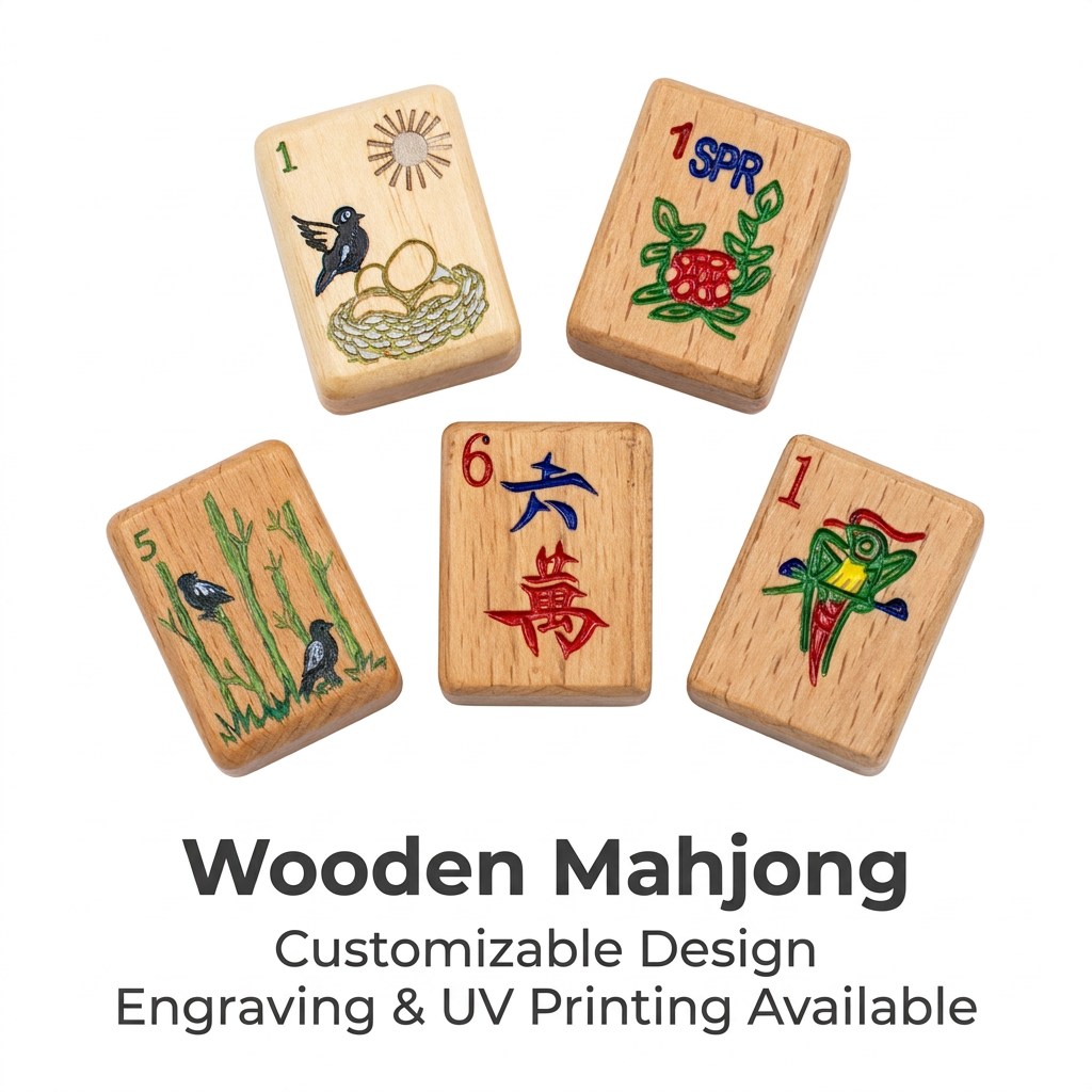 Wooden Mahjong Tiles