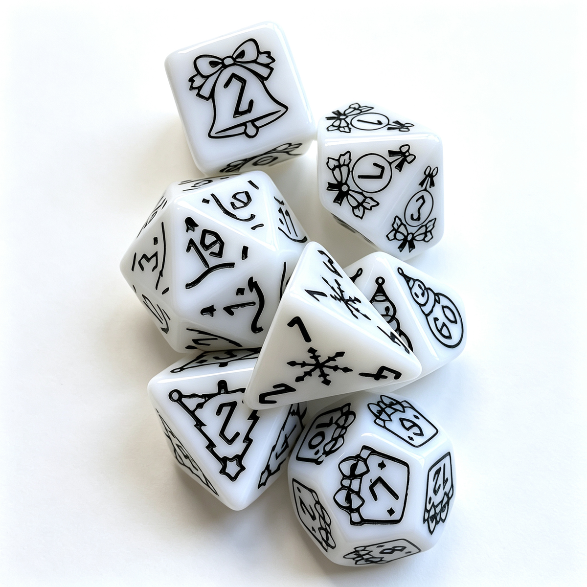 Christmas-Themed Polyhedral Dice Set