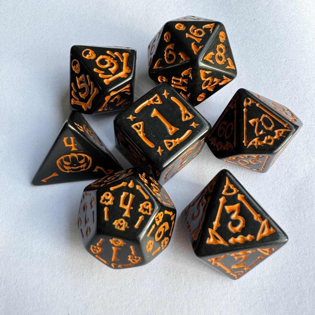 Halloween-Themed Polyhedral Dice Set