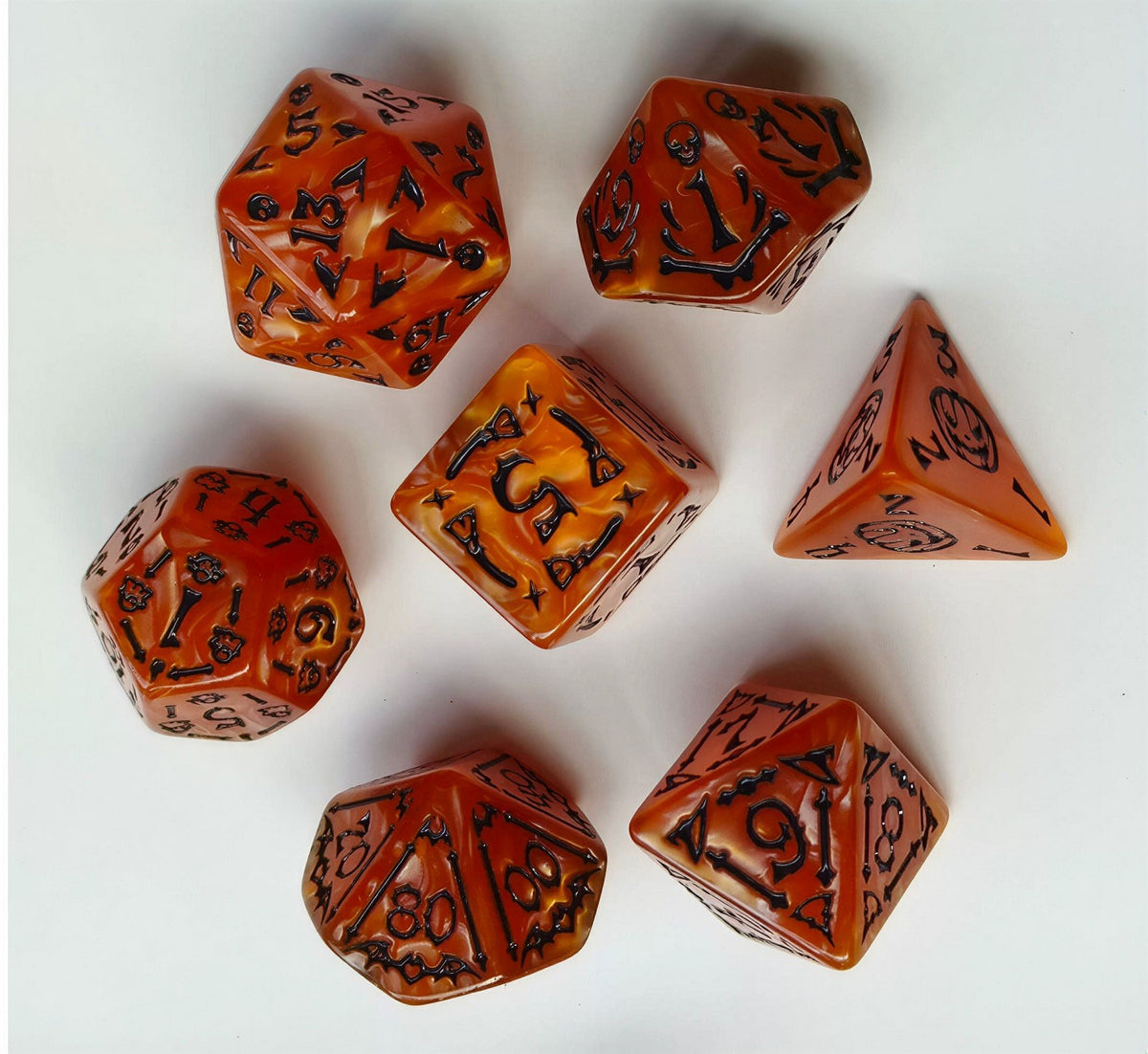 Halloween-Themed Polyhedral Dice Set