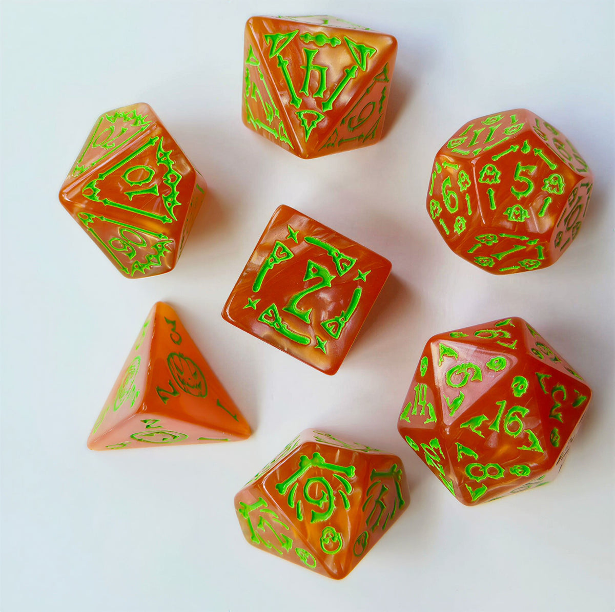 Halloween-Themed Polyhedral Dice Set